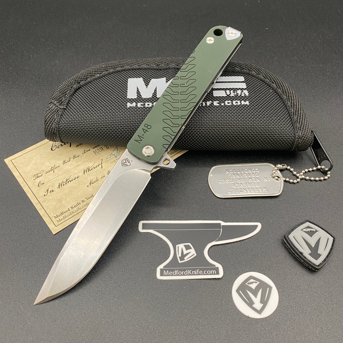 Medford M-48 Framelock, Green Aluminum, S45VN
