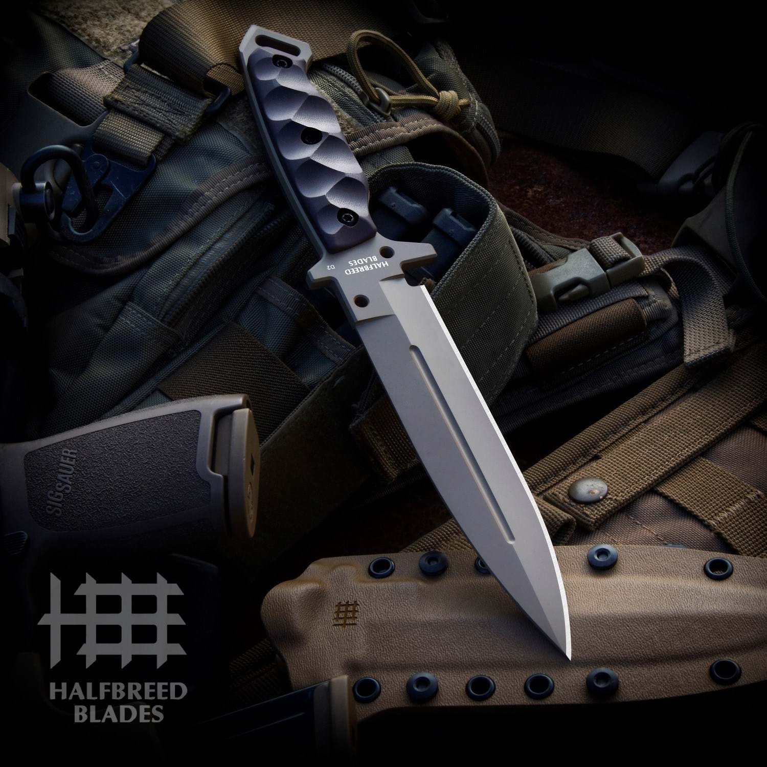 Halfbreed Blades MIK-01P Black Medium Infantry Knife 2