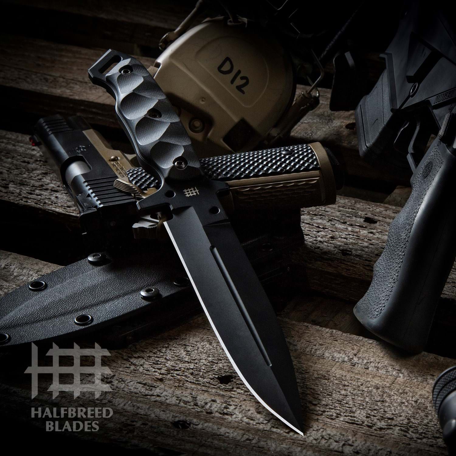 Halfbreed Blades MIK-01P Black Medium Infantry Knife 1