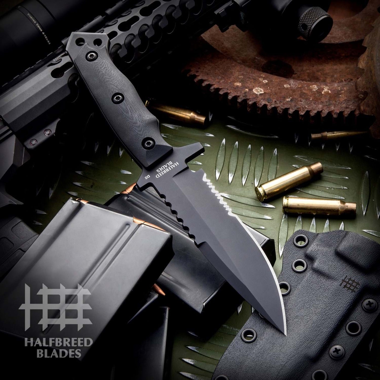 Halfbreed Blades MIK-03 Black Medium Infantry Knife 1