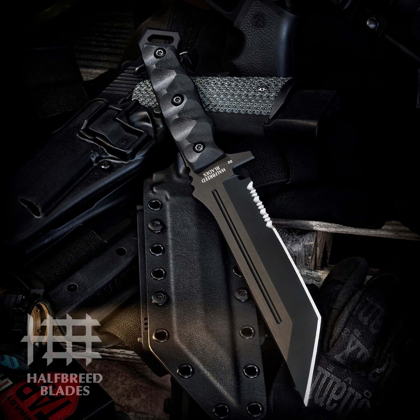 Halfbreed Blades MIK-05PS Black Medium Infantry Knife 1